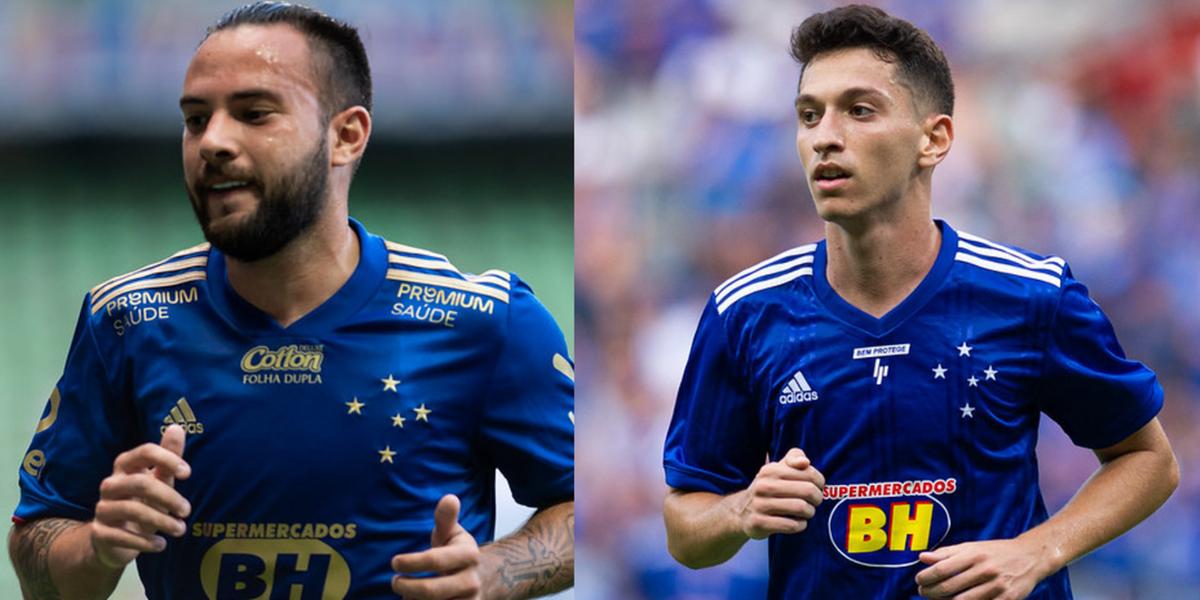 Os meias Giovanni e Marco Antonio estão problemas na coxa. (Foto: Bruno Haddad/Cruzeiro)