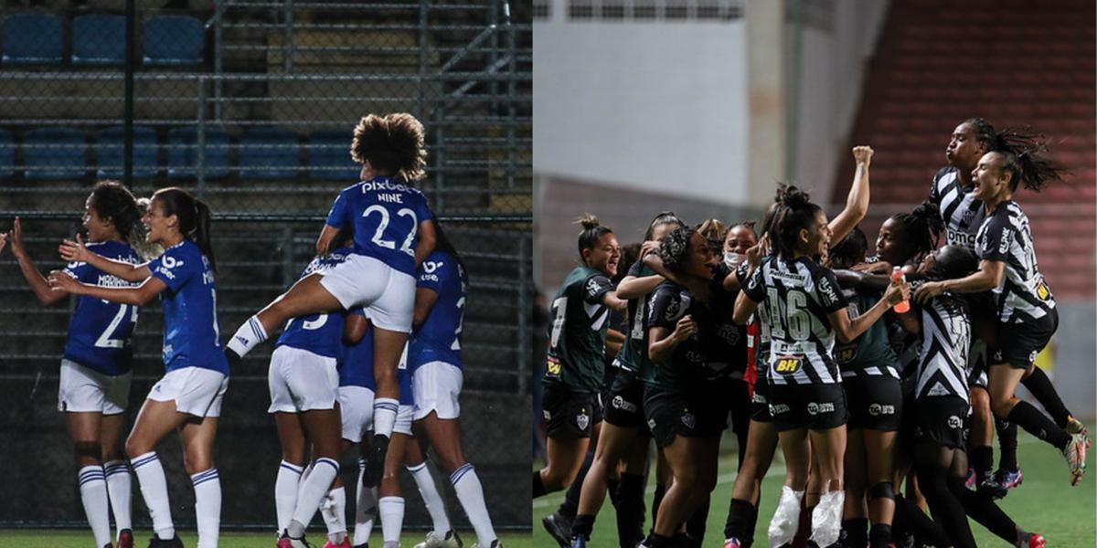 Este será o primeiro clássico entre Cabulosas e Vingadoras na Série A1. (Fotos: (Bruno Sousa/Atlético e Gustavo Martins/Cruzeiro))