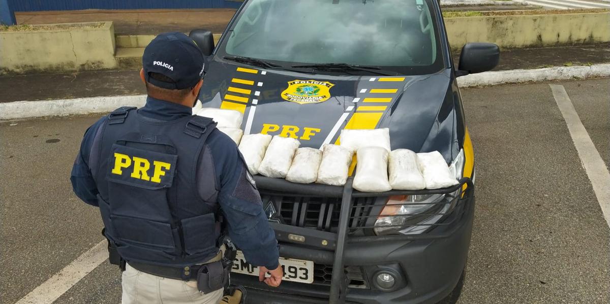 De acordo com a PRF, a droga apreendida está avaliada em R$ 1,8 milhões (PRF/Divulgação)