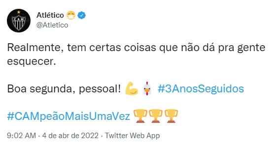 (Atlético/Twitter/Reprodução)