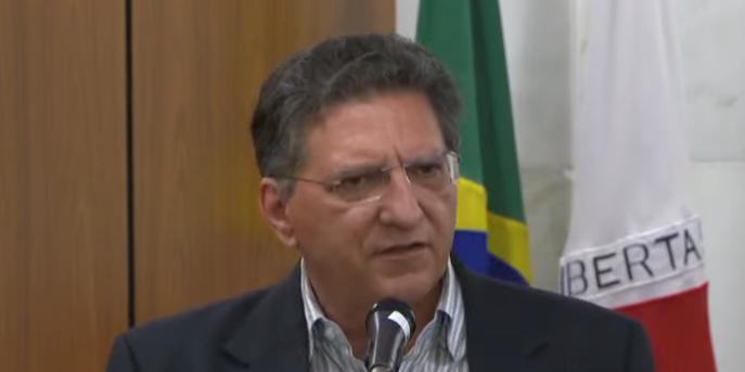 Leandro Amorin, representante da mineradora Tamisa, durante audiência na ALMG (Reprodução - TV Assembleia)