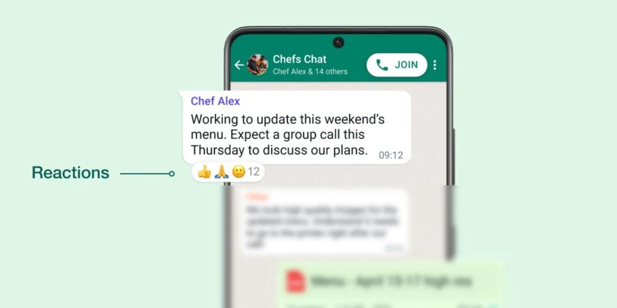 Agora é possível reagir a mensagens do WhatsApp igual se faz no Facebook e no Instagram (Meta / Divulgação)