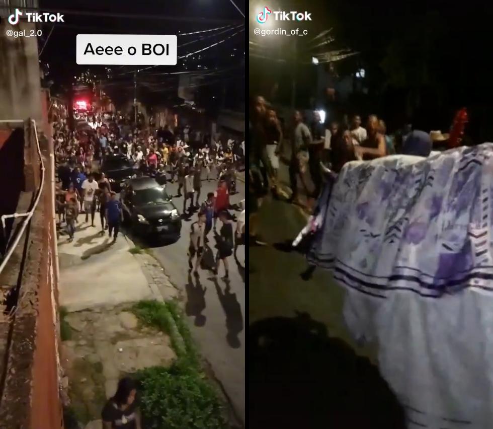 Boi da Manta atrai centenas de pessoas às ruas do Concórdia, na região Nordeste de BH (TikTok / Reprodução)