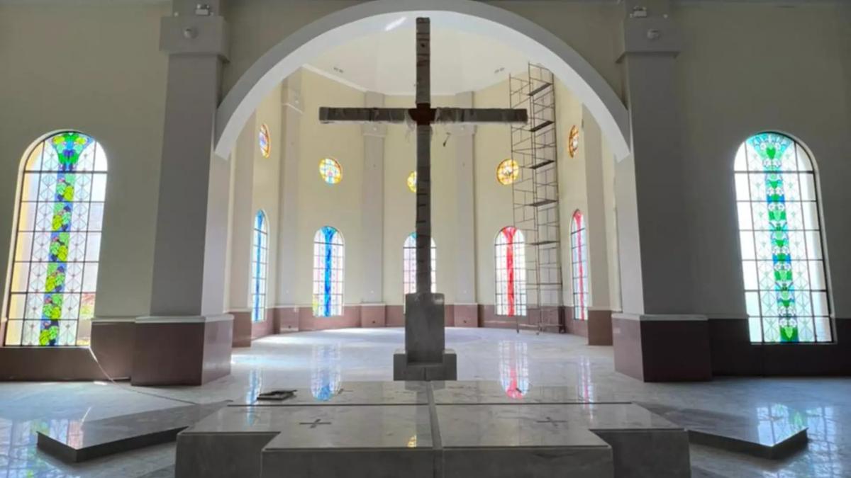Interior do santuário de Santa Rita de Cássia em Minas (Santuário de Santa Rita de Cássia / Divulgação)