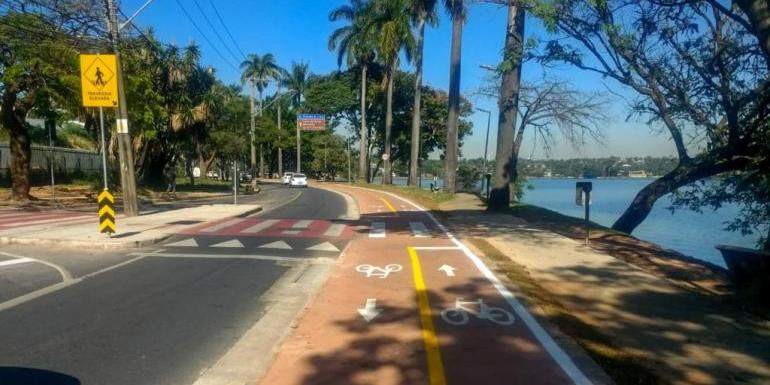 Obra dará mais segurança para ciclistas e pedestres na orla da lagoa (Divulgação/BHTrans)