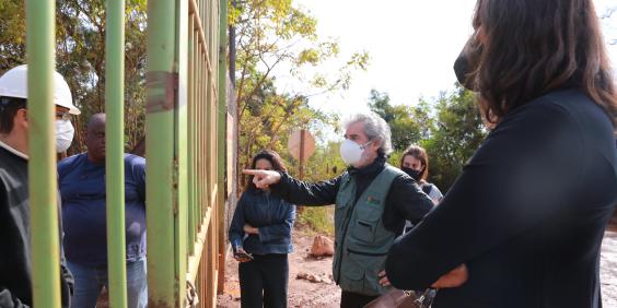 Uma comissão da CMBH foi impedida de entrar na mineração da Gute Sicht na Serra do Curral (Cláudio Rabelo / CMBH)