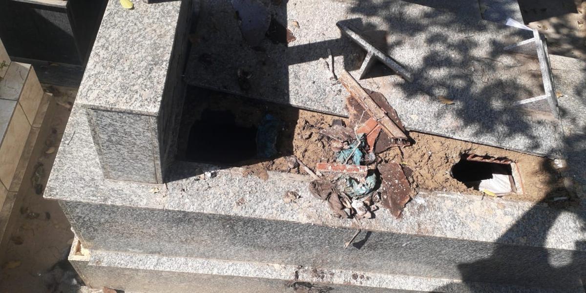 Furto de crânio de coronel em cemitério de Pouso Alegre revolta família (Redes Sociais)