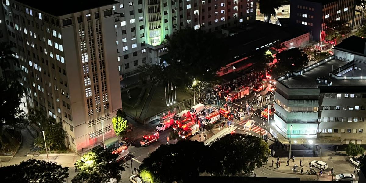 Pacientes foram evacuados da Santa Casa de BH por causa de incêndio (Redes Sociais)