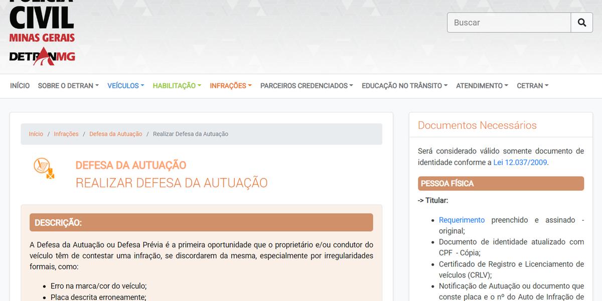  (Portal do Detran-MG / Reprodução)