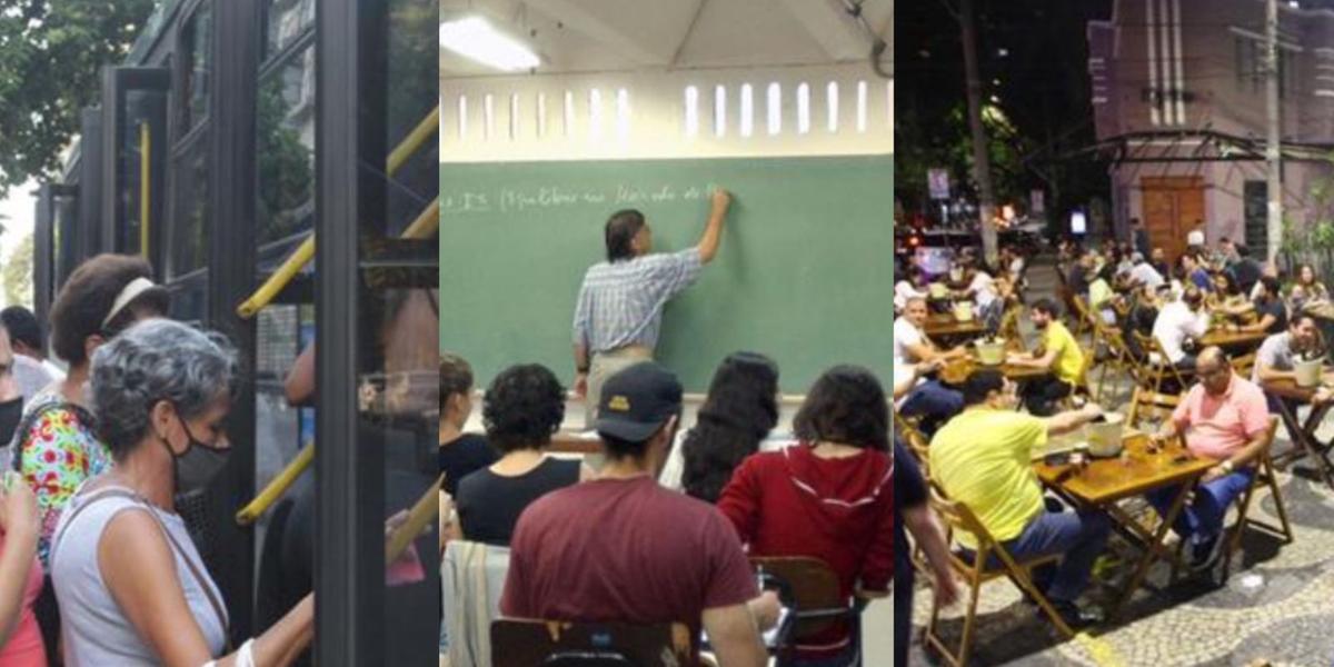 Estudo calcula possibilidade de pegar Covid-19 em diferentes espaços de BH (Fernando Michel (Hoje em Dia) / Arquivo Agência Brasil / Maurício Vieira (Hoje em Dia))