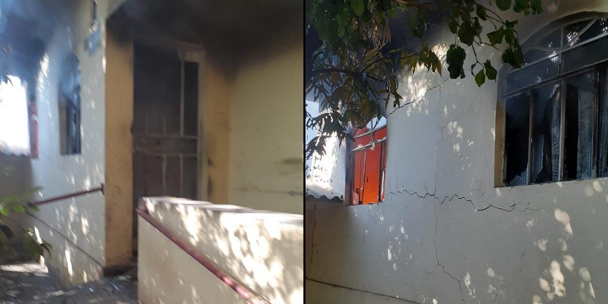 O incêndio destruiu totalmente um cômodo da no bairro Ouro Preto (Bombeiros MG / Divulgação)
