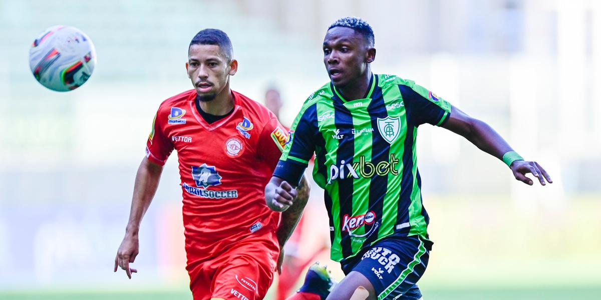 O jovem Kawê, em duelo contra o Tombense, pelo Campeonato Mineiro (Mourão Panda/América)