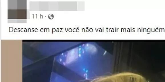 Homem que atirou na ex-companheira postou nas redes sociais e depois apagou a mensagem (Redes Sociais/Reprodução)