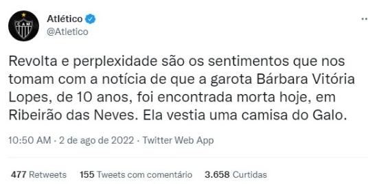 (Reprodução/Redes Sociais Atlético)