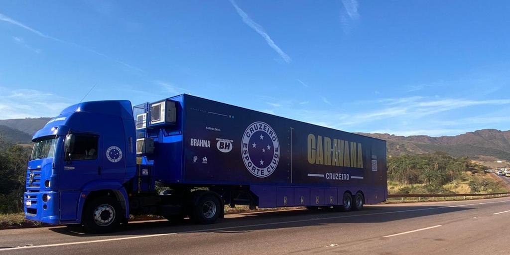 A Caravana do Cruzeiro ficará em atividade por mais de um mês em visitas a cidades do interior de Minas Gerais (Divulgação/Redes Sociais Cruzeiro)