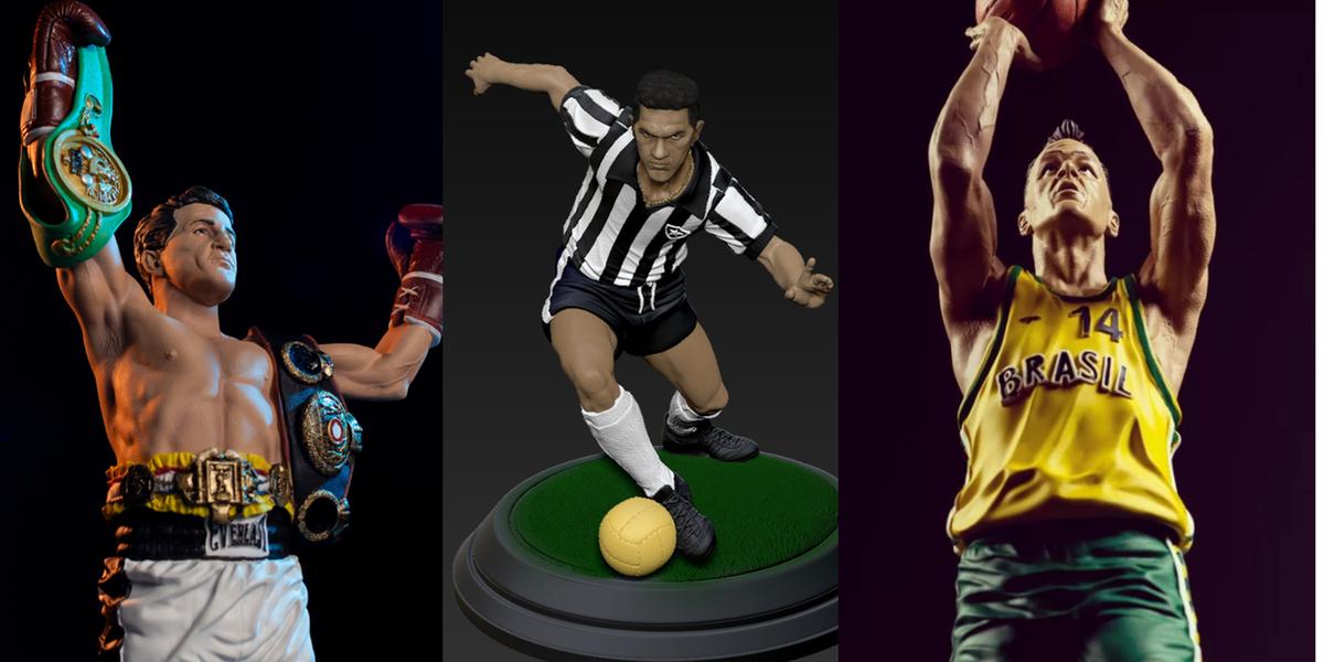 A coleção 'Heróis do Esporte' conta com três esculturas até o momento: Éder Jofre, Garrincha e Oscar Schmidt. (Divulgação/Eddie Vieira)