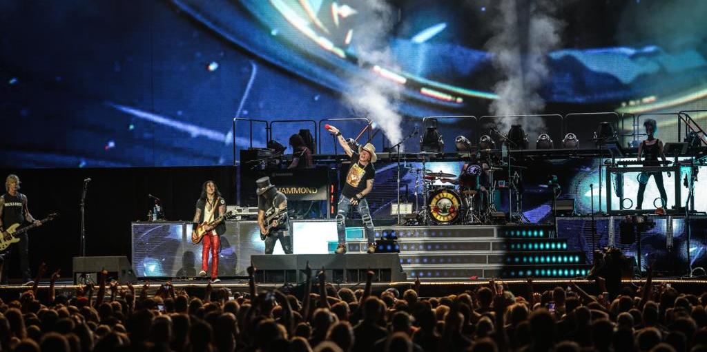 Banda americana Guns N' Roses de hard rock faz única apresentação de turnê internacional nesta terça-feira, no Mineirão (Kim Willians / Divulgação)