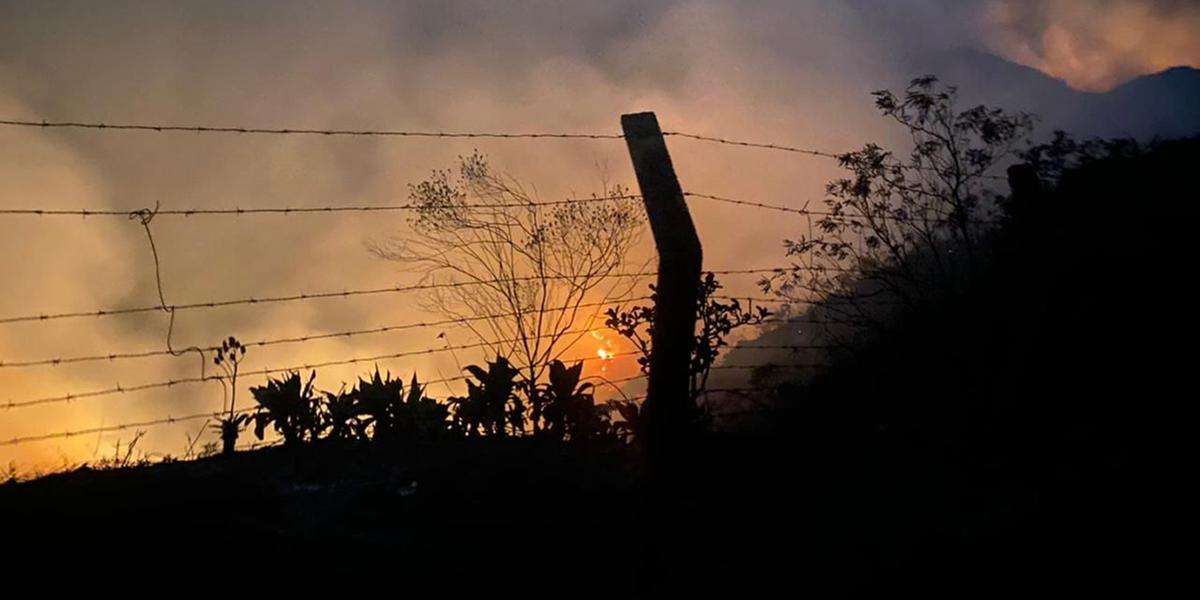No início desta semana, 380 clientes de BH tiveram interrupção do fornecimento de energia devido a uma queimada em uma mata próxima do bairro Serra (Corpo de Bombeiros/Divulgação)