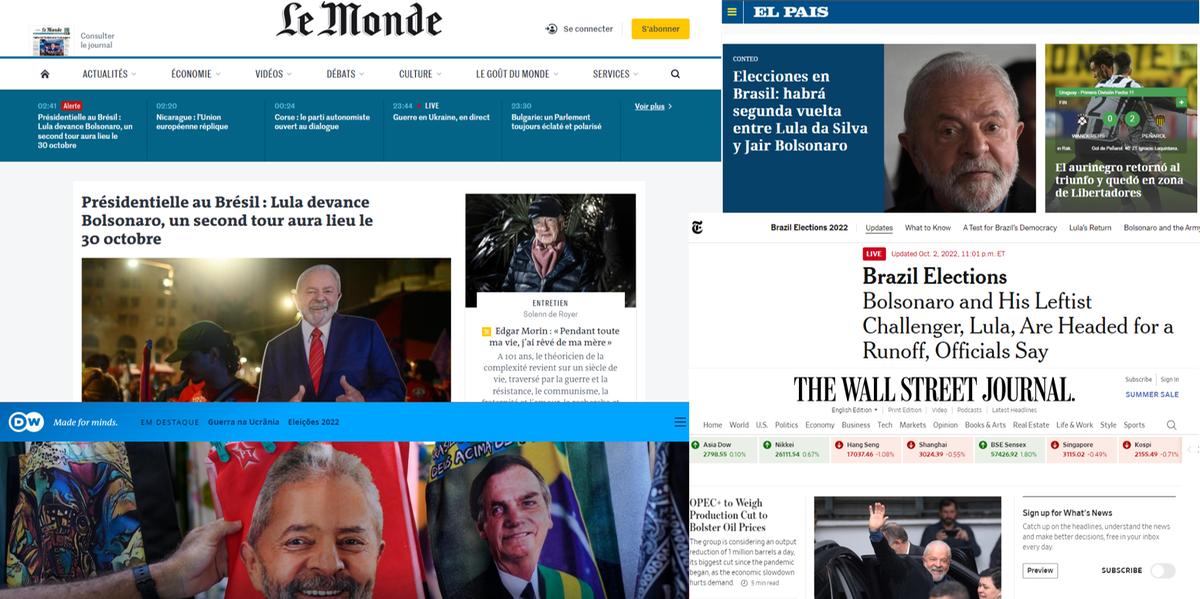 Principais jornais ao redor do mundo deram destaque para as eleições brasileiras (Reprodução)