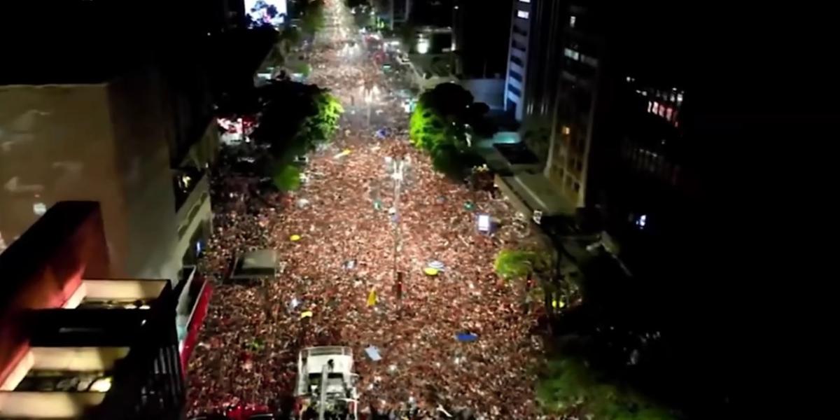 Avenida Paulista, em São Paulo, tomada de apoiadores do presidente eleito Lula (Reprodução / redes sociais)