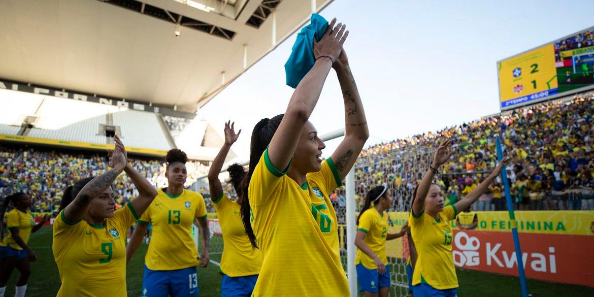 Bia Zaneratto e Ana Vitória marcaram na vitória por 2 a 1 em São Paulo (Lucas Figueiredo / CBF / Direitos Reservados)