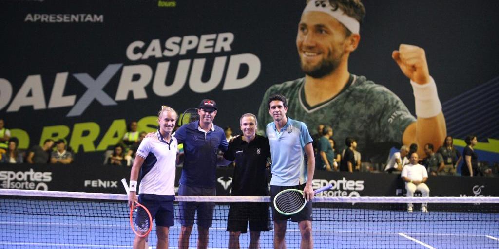 Soares teve Bob Bryan como parceiro, mas encerrou o último set ao lado de Marcelo Melo (Mauricio Vieira)