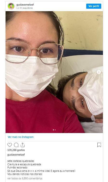 Influencer fez postagem no Instagram após acidente (Reprodução/Redes Sociais)