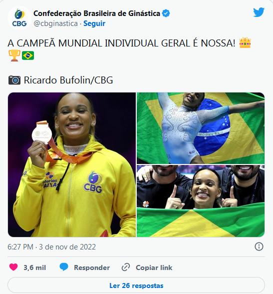Rebeca Andrade (Confederação Brasileira de Ginástica)