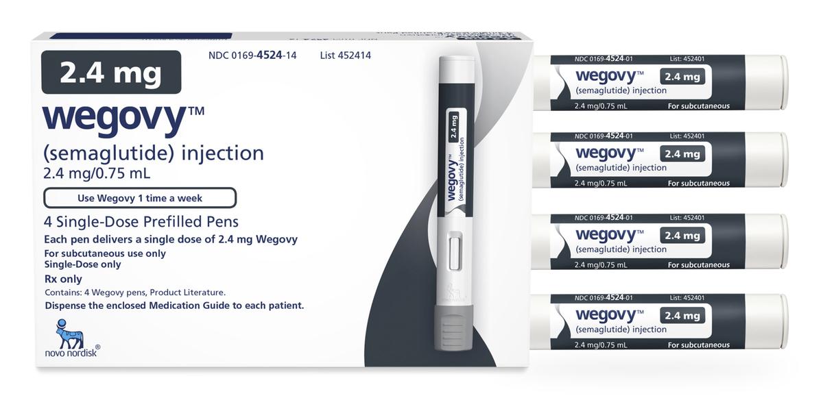 Consulta pública faz parte da avaliação da prescrição do Wegovy 2,4 mg para pacientes com obesidade, mas que também tenham histórico de doença cardiovascular e mais de 45 anos (Novo Nordisk / Divulgação)