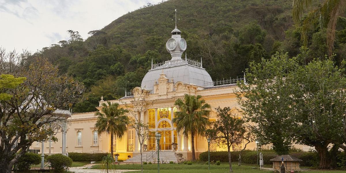 Parque das Águas Dr. Lisandro Carneiro Guimarães é conhecido por suas águas minerais terapêuticas (Codemge / Divulgação)