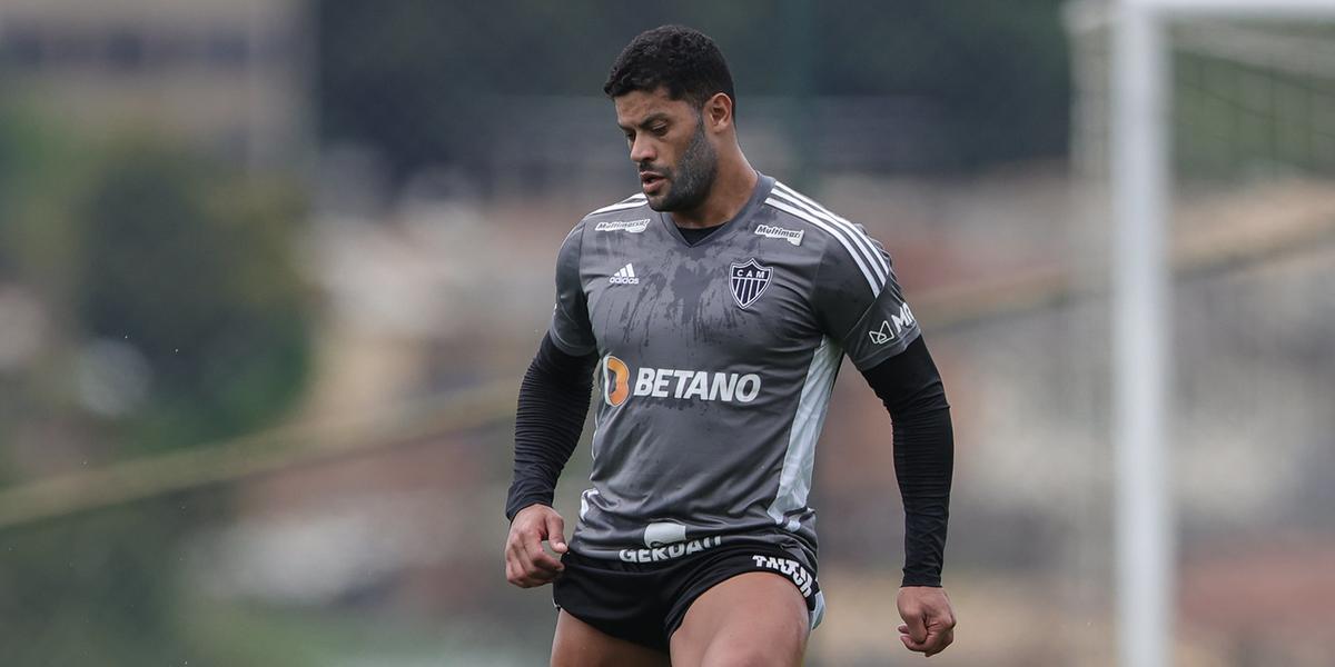 Hulk voltou aos treinamentos hoje na Cidade do Galo (Pedro Souza/Atlético)