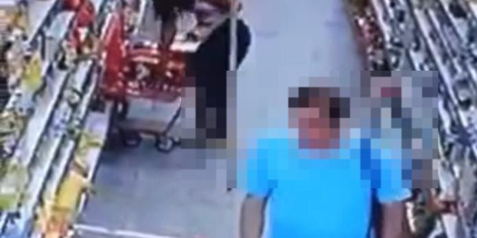 Homem seguiu a menina dentro do supermercado até que ela ficasse longe da mãe (Reprodução/redes sociais)