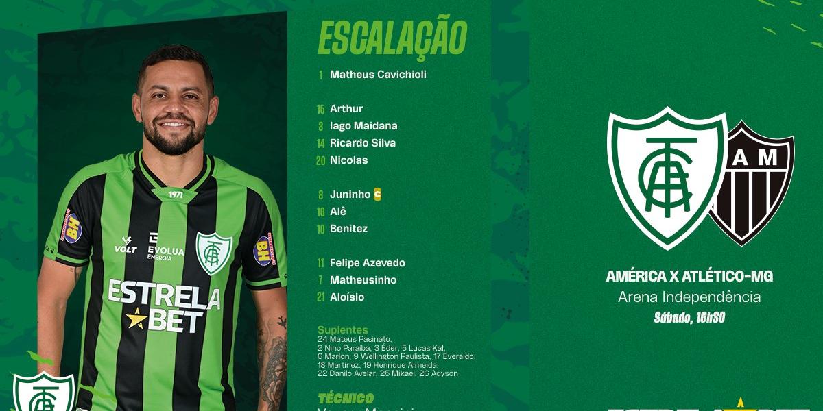 América definido para o primeiro jogo da final (Reprodução / Twitter América)