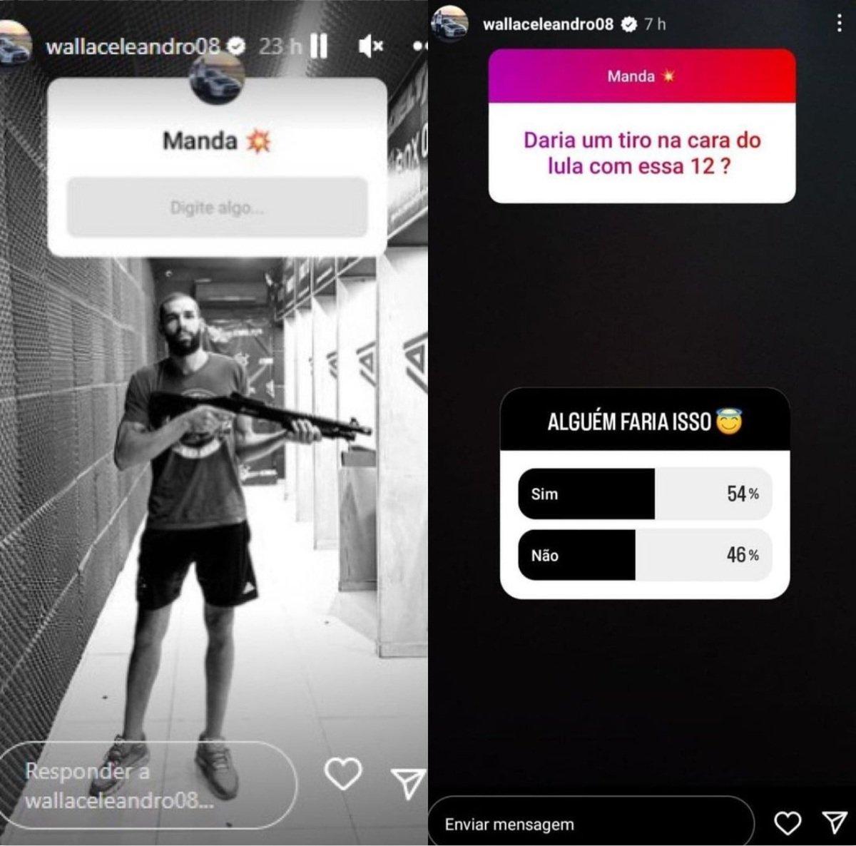 Postagem de Wallace nas redes sociais que gerou sua suspensão das quadras (Reprodução)