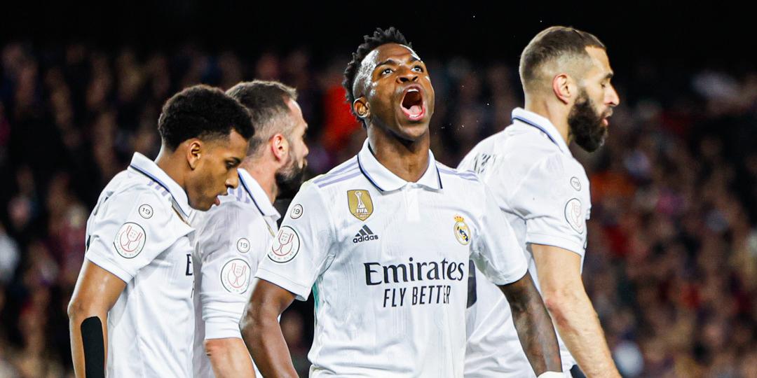 Vini Jr. iniciou o atropelo do Real Madrid em pleno estádio do Barcelona (Divulgação/Real Madrid)