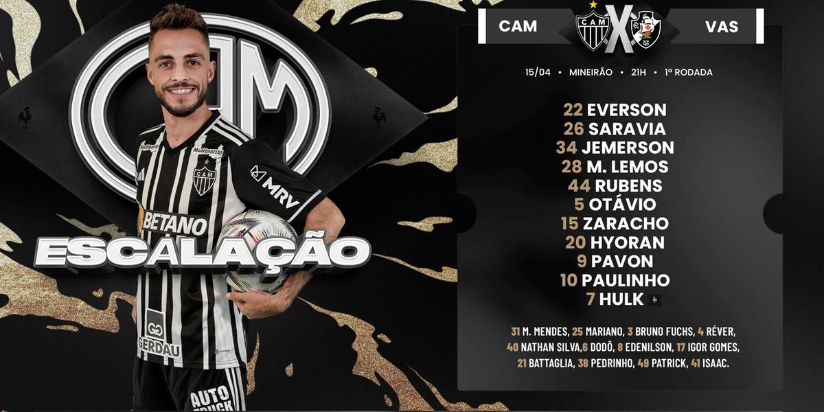 Galo definido para a estreia no Brasileirão (Reprodução / Twitter Atlético)