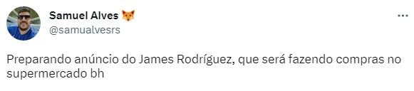 Torcedores pedem reforços e sugerem James Rodríguez como camisa 10 (Reprodução / Twitter Ronaldo Fenômeno)
