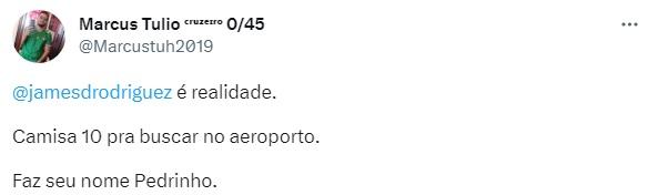 Torcedores pedem reforços e sugerem James Rodríguez como camisa 10 (Reprodução / Twitter Ronaldo Fenômeno)