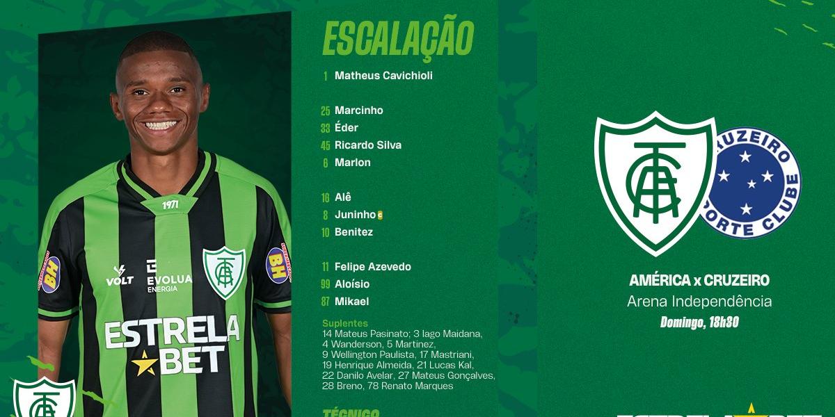 América definido para encarar o Cruzeiro (Divulgação / América)