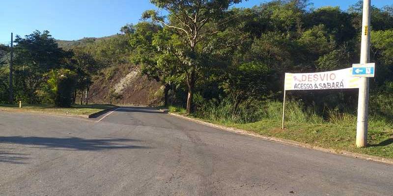 KMs 10 e 16 da rodovia MG-437, que dá acesso a Sabará, serão interditados neste sábado (DER-MG / Divulgação)