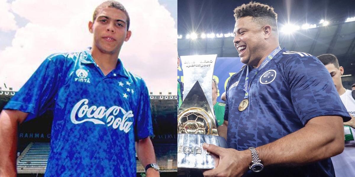 Ronaldo e Cruzeiro celebram os 30 anos da primeira vez do jogador como profissional (Montagem / Foto: arquivo Cruzeiro - Staff Images Cruzeiro)