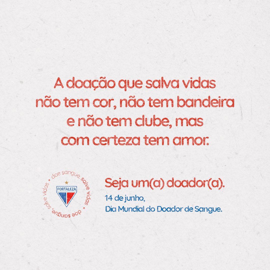 Fortaleza convoca torcedores de todos os clubes para doação de sangue (Reprodução / Twitter Fortaleza)