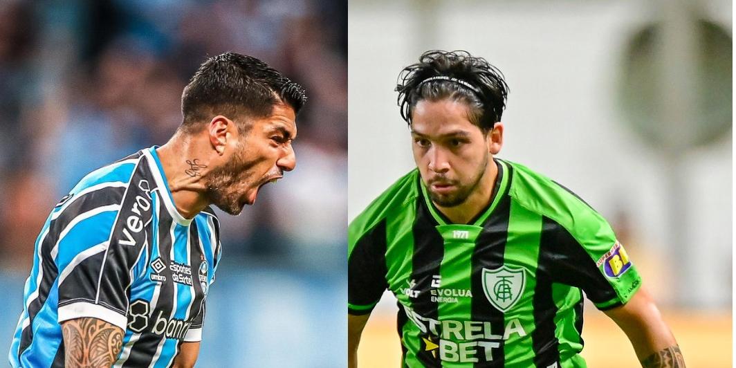 America terá a volta de Benítez para encarar o Grêmio (Montagem: Reprodução - Instagram Luiz Suárez / Mourão Panda - América)