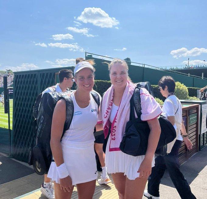Ingrid Martins e Lidziya Marozava 🇧🇾 avançam de fase em Wimbledon (Reprodução / Twitter Time Brasil)