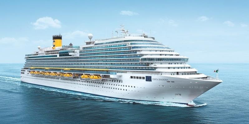 A travessia transatlântica Europa-Brasil será a bordo do navio Costa Diadema (Costa Cruzeiros / divulgação)