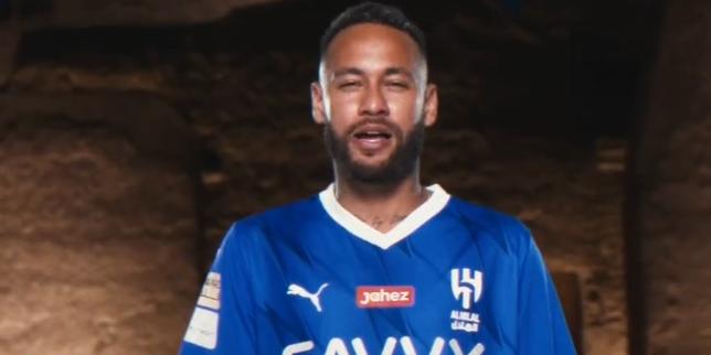 Neymar posa com a camisa do Al-Hilal, seu novo clube (Reprodução / Twitter AlHilal Saudi Club)