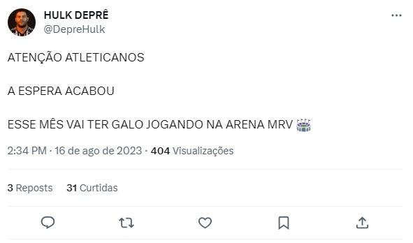(Reprodução/Twitter Hulk Deprê)