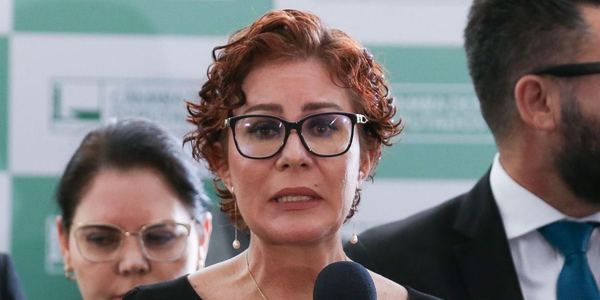 Brasília (DF) 02/08/2023 Deputada Carla Zambelli durante coletiva no salão verde da Câmara dos Deputados (Lula Marques / EBC)