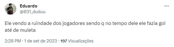 Torcida alfineta jogadores em postagem do Cruzeiro que aparece Ronaldo Fenômeno (Reprodução / Twitter Cruzeiro)