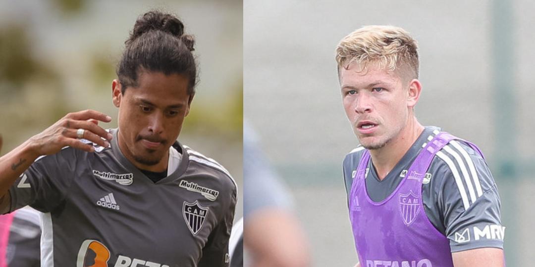 Lemos e Fuchs podem fazer o quarto jogo juntos no Brasileirão (Montagem / Foto: Pedro Souza - Atlético)